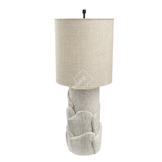  Metal and Fabric Table Lamp 3D model image 2