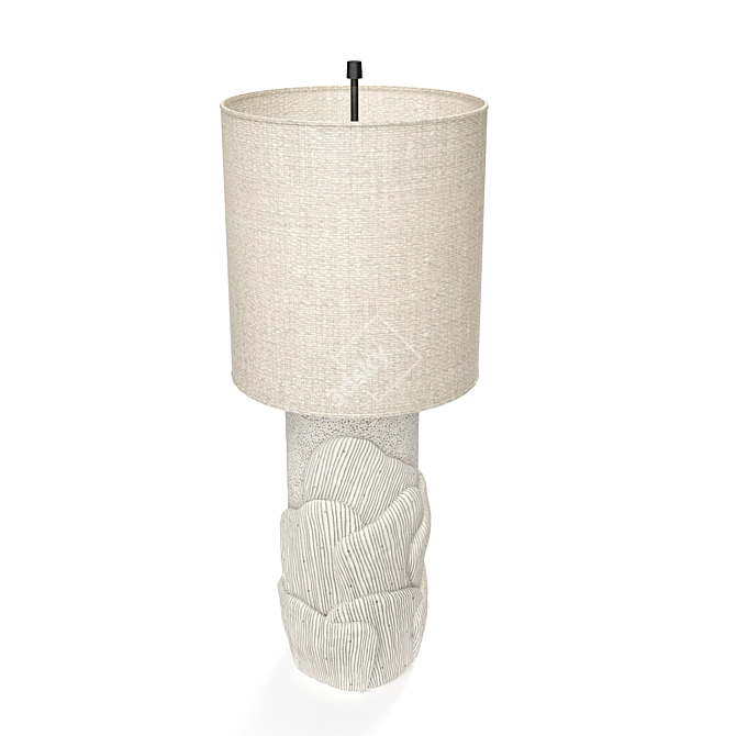  Metal and Fabric Table Lamp 3D model image 4