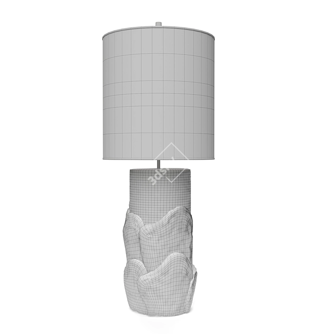  Metal and Fabric Table Lamp 3D model image 6