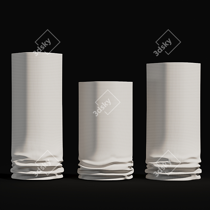 Zieta Crash Vases: Polished Inox 3D model image 4