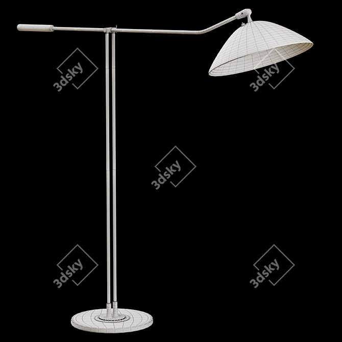 Vintage Stilnovo Adjustable Floor Lamp 3D model image 7