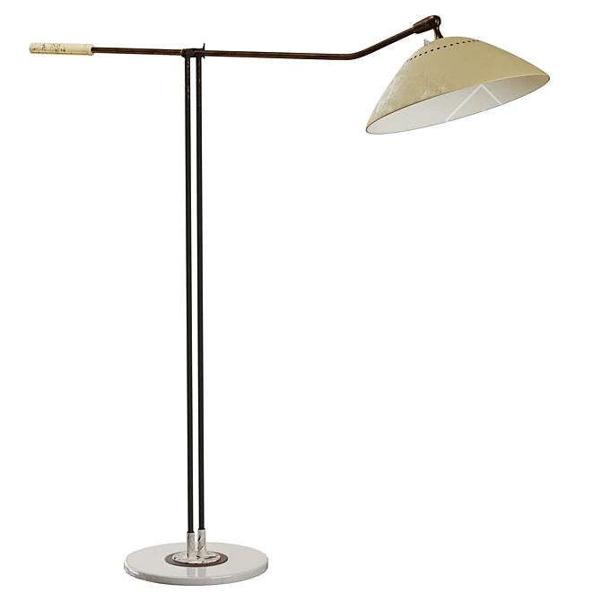 Vintage Stilnovo Adjustable Floor Lamp 3D model image 8