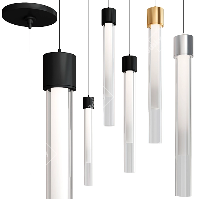 Modern Mini Linger Pendant Light 3D model image 1