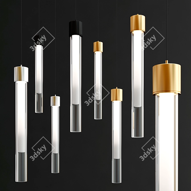 Modern Mini Linger Pendant Light 3D model image 2