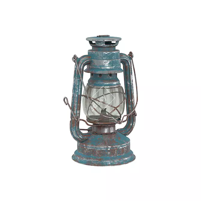 Vintage-inspired Kerosene Lantern 3D model image 2