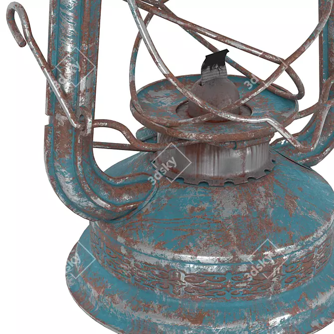 Vintage-inspired Kerosene Lantern 3D model image 4