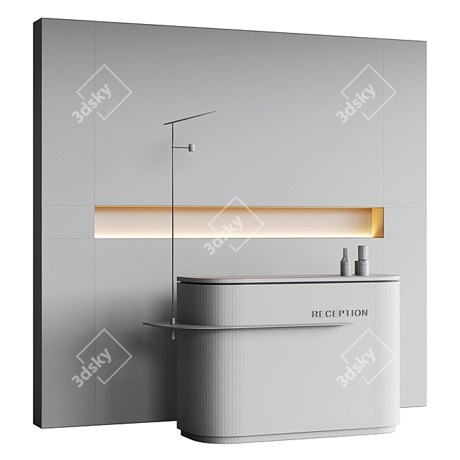 Minimalistic Metal Reception Desk 3D model image 5