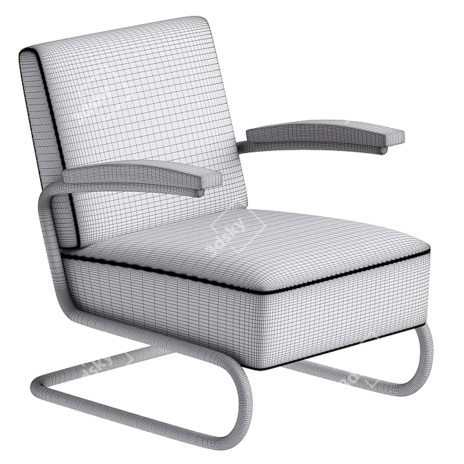 Modern Cantilever Armchair S 411 3D model image 3