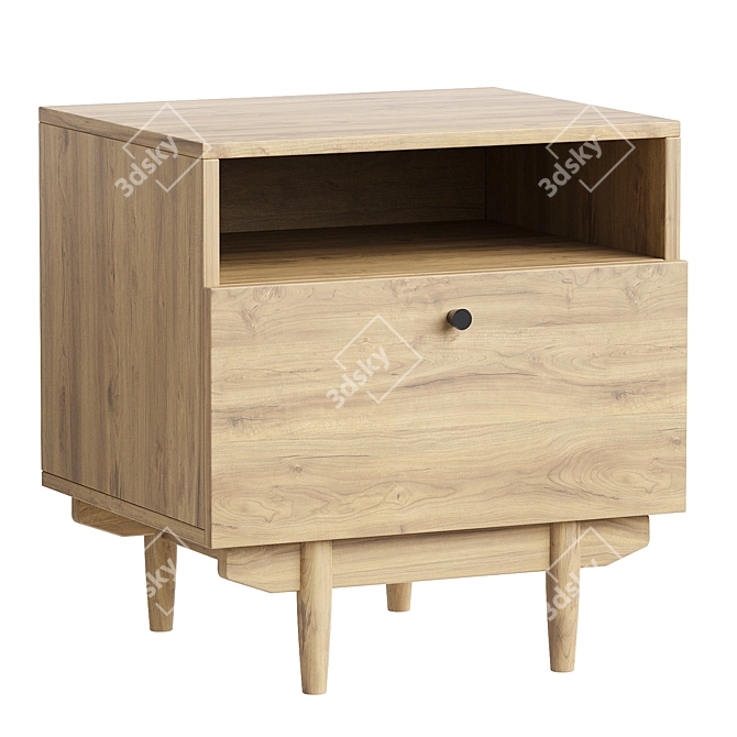 Orland Wood Bedside Table 3D model image 1