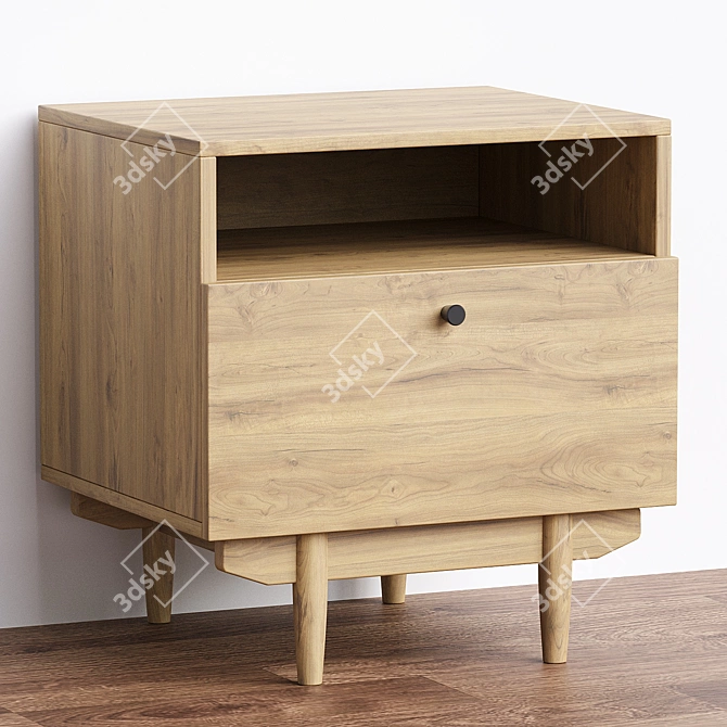 Orland Wood Bedside Table 3D model image 2