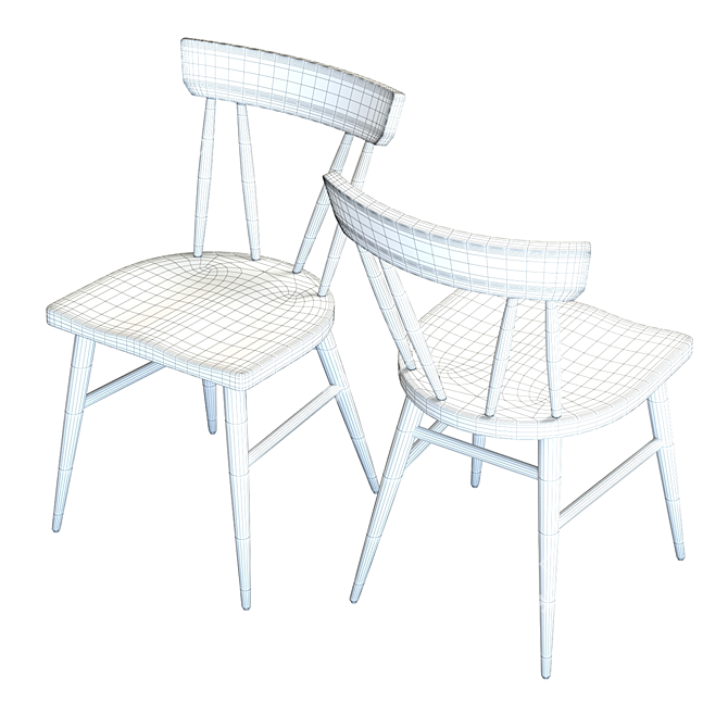 Modern 3D Juni Dining Chair 3D model image 7