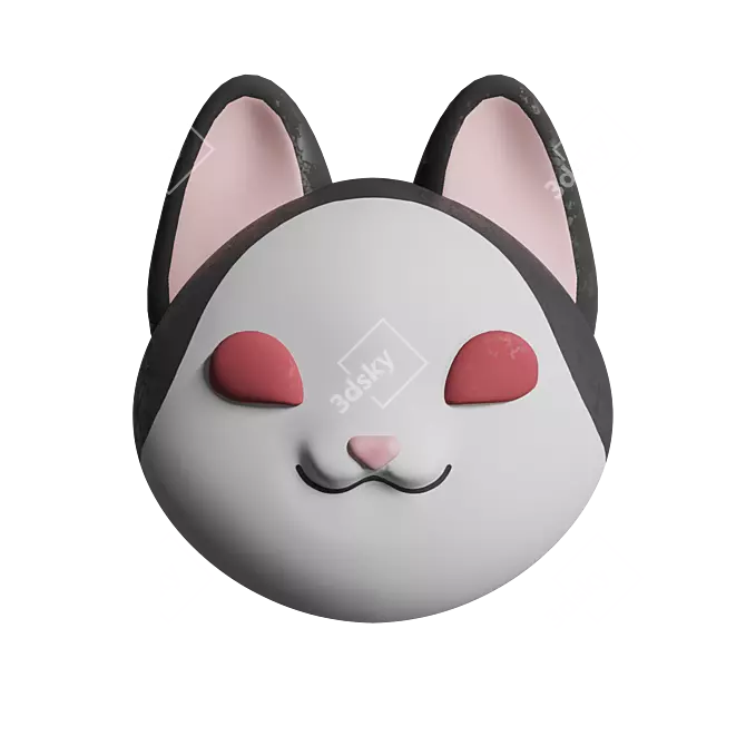 Colorful Pop Cat Plush Toy 3D model image 3