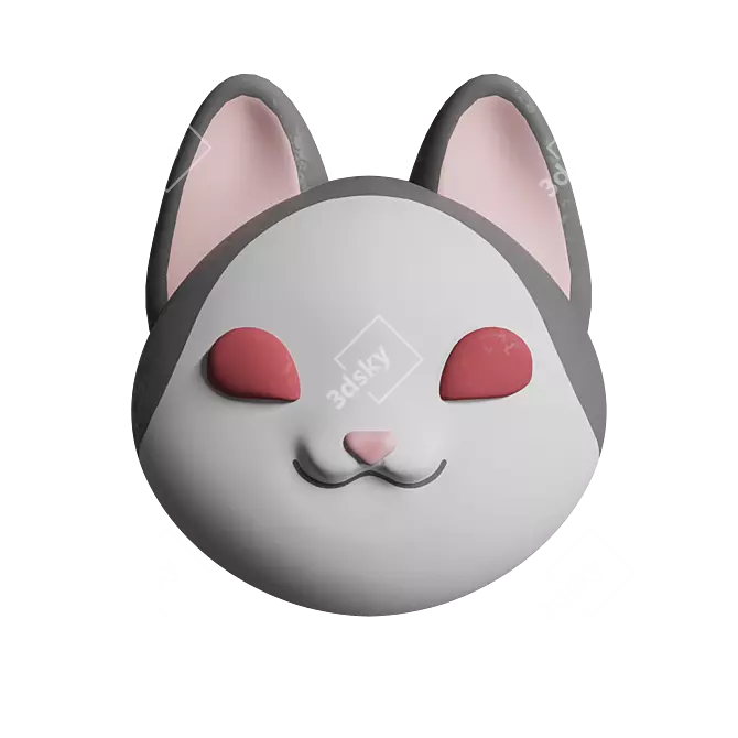 Colorful Pop Cat Plush Toy 3D model image 4