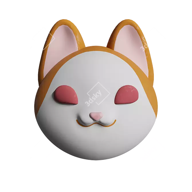 Colorful Pop Cat Plush Toy 3D model image 5