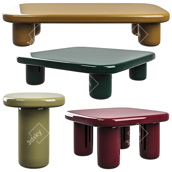 Sleek Bilbao Coffee Table, Various Sizes 3D model image 1