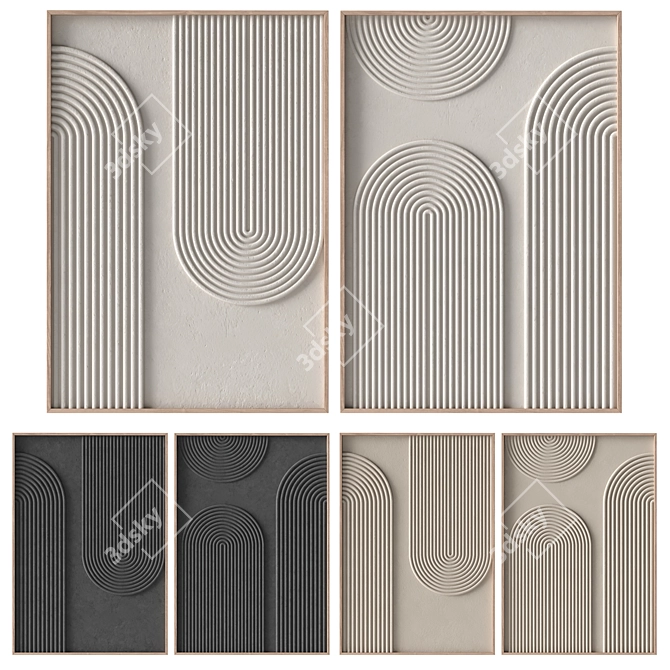 Texture Stone Relief Wall Art 3D model image 2