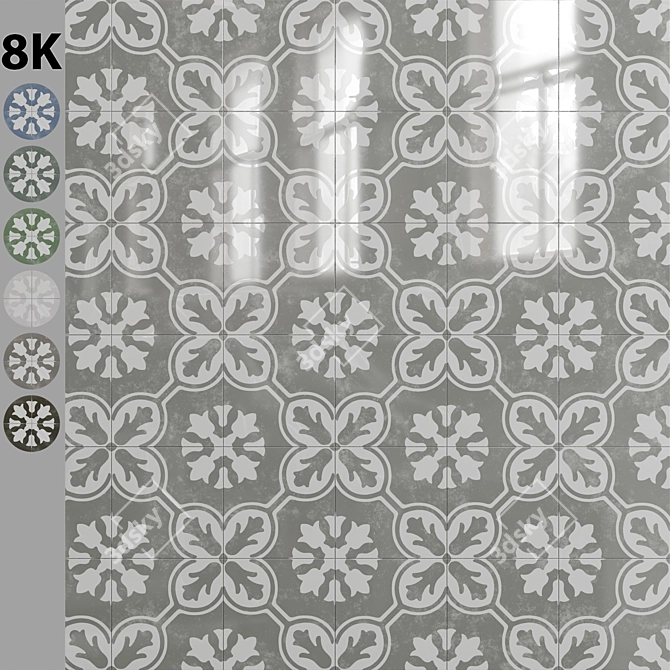 Orchid Mint Porcelain Tile Beauty 3D model image 1