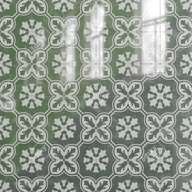 Orchid Mint Porcelain Tile Beauty 3D model image 2