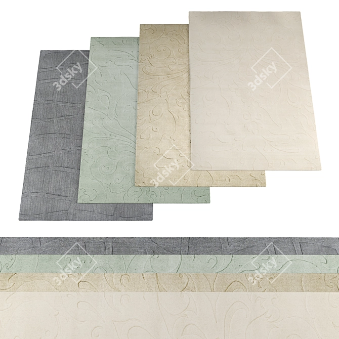 Modern Rugs Bundle with Textures 3D model image 1