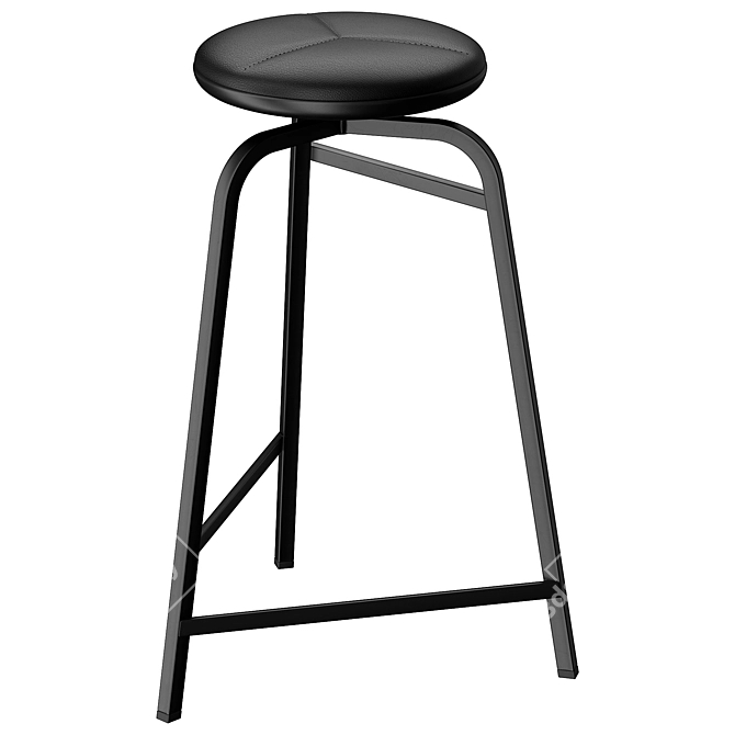 Modern Sleek Treble Bar Stool 3D model image 1