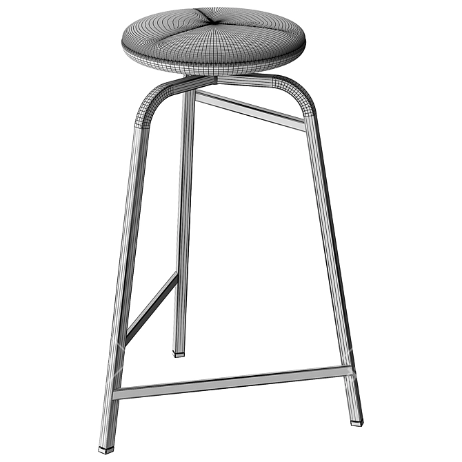 Modern Sleek Treble Bar Stool 3D model image 4