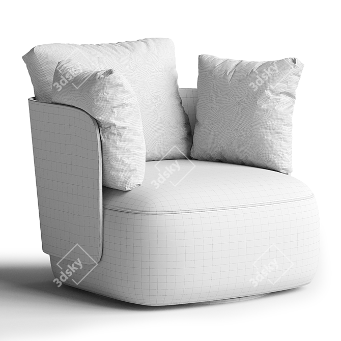 CALIN Swivel Armchair with Removable Cover 3D model image 5