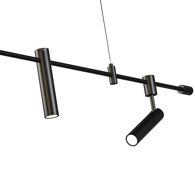 Sleek Linear LED Ceiling Fixture 3D model image 2