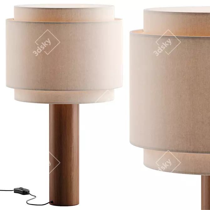 Contemporary Pipo Double Lamp 3D model image 1