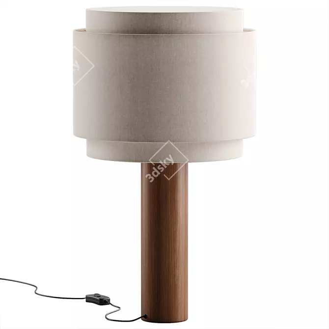 Contemporary Pipo Double Lamp 3D model image 2