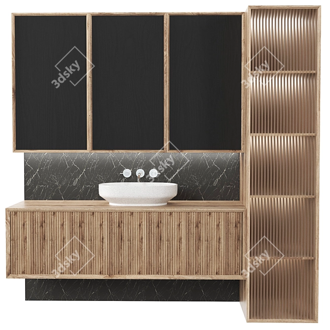 Modern Bathroom Furniture Set 3D model image 1