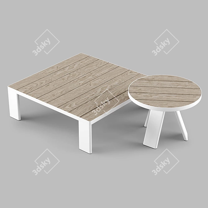 Modern Minimalist Coffee Tables Set 3D model image 5