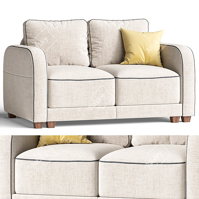 Luxury Leon Sofa with Mechanism 3D model image 2