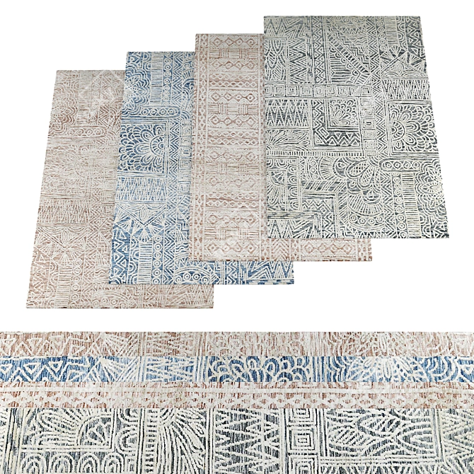 Assorted Set of 4 Rugs 3D model image 1