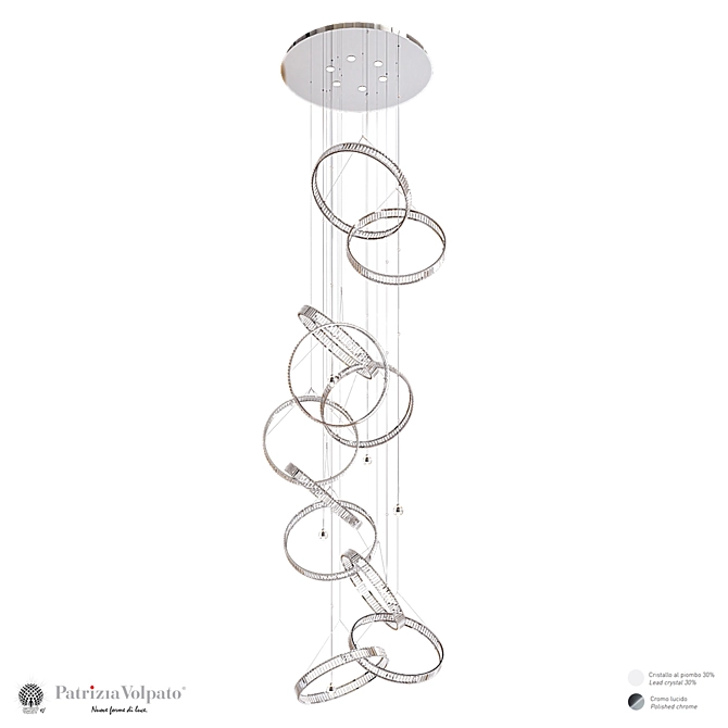 Elegant Glass and Metal Chandelier 3D model image 1