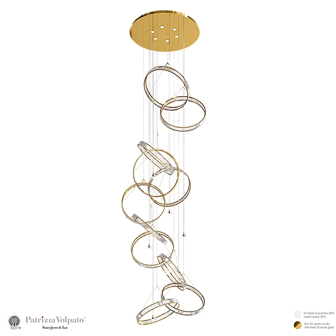 Elegant Glass and Metal Chandelier 3D model image 2