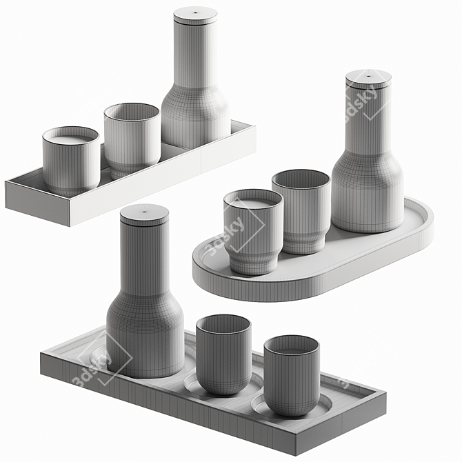 Modern Tableware Set 3D Models 3D model image 7