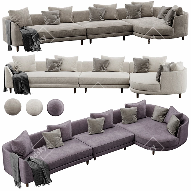 Elegant Rolf Benz Kumo Sofa 3D model image 1