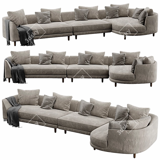 Elegant Rolf Benz Kumo Sofa 3D model image 2