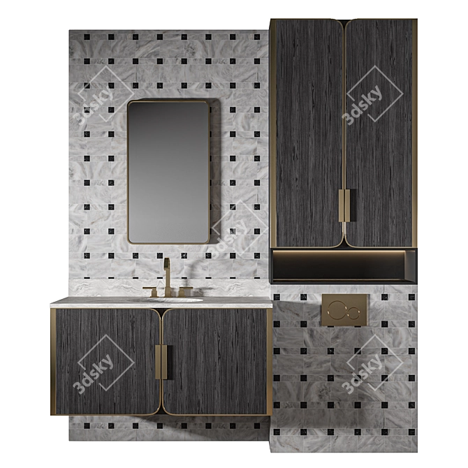 Luxury Bathroom 3D Model Set 3D model image 1