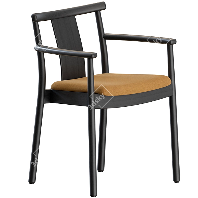 Modern Merkur Dining Chair Pair 3D model image 2