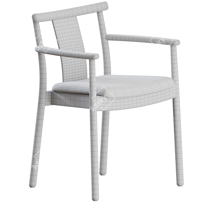 Modern Merkur Dining Chair Pair 3D model image 4