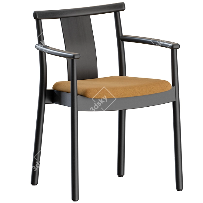 Modern Merkur Dining Chair Pair 3D model image 5