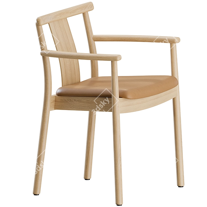 Modern Merkur Dining Chair Pair 3D model image 6