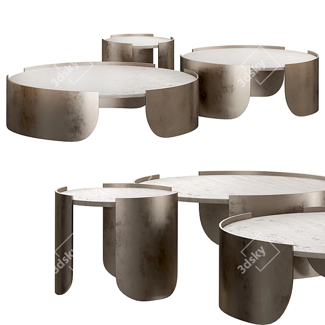 Elegant Atenae Coffee Tables Set 3D model image 1