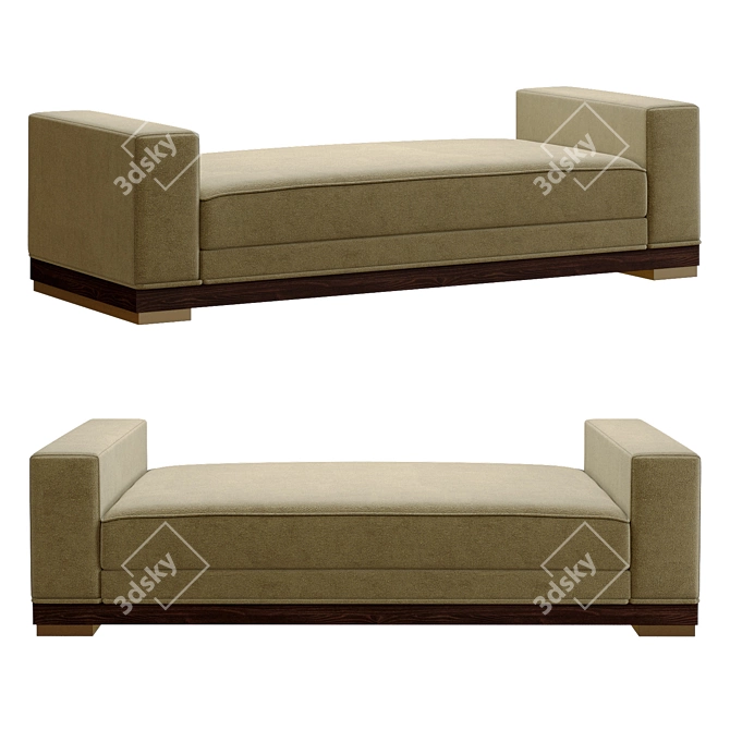 Luxurious Handcrafted Amy Somerville Daybed 3D model image 1