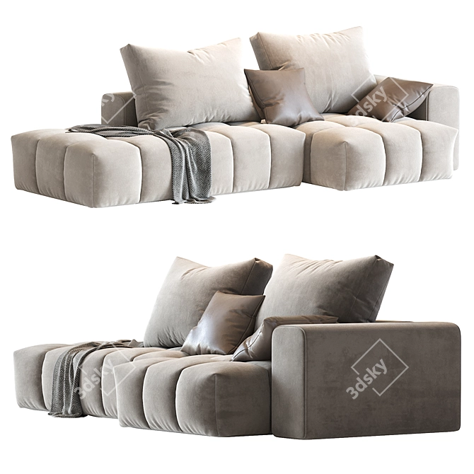 Tech Cloth Modular Sofa Set 3D model image 1