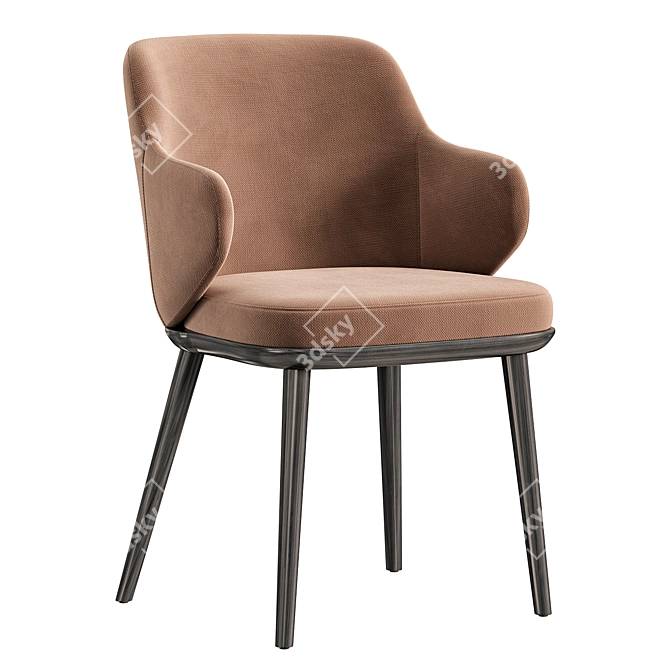 Modern Foyer Chair in Silver 3D model image 2