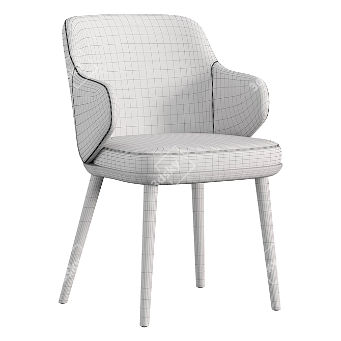 Modern Foyer Chair in Silver 3D model image 4