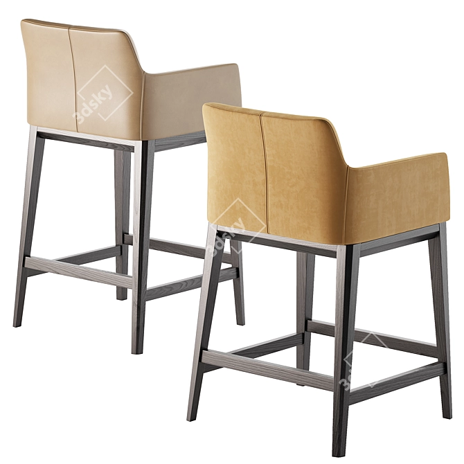 Sleek CARTER Bar Chair 3D model image 2