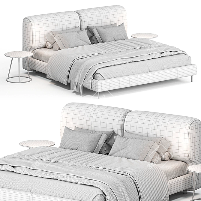 Luxury Italian Design Bed 2015 3D model image 7